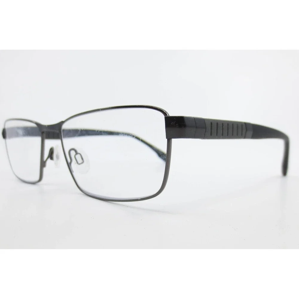 Flexon E1111 033 Latitude Eyeglasses Matte Gunmetal Black Rectangle Frame